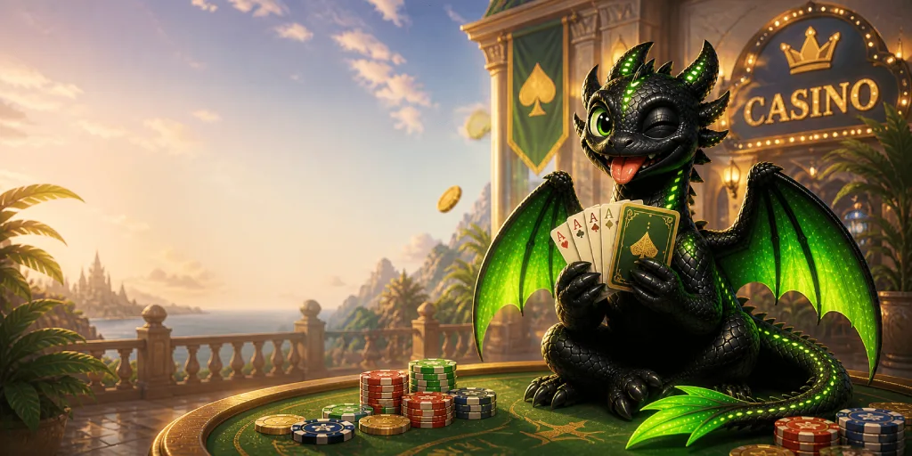 Schwarzer Drache mit goldenen Verzierungen